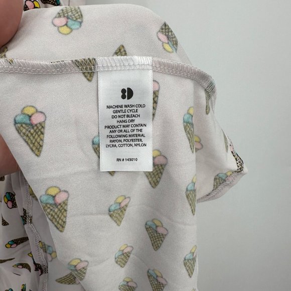 Dot Dot Smile Girl's Cap Sleeve Dress sz 11 Short Sleeve White Ice Cream Cones - Picture 5 of 6